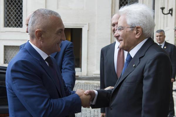 Mattarella riceve presidente Albania Ilir Meta